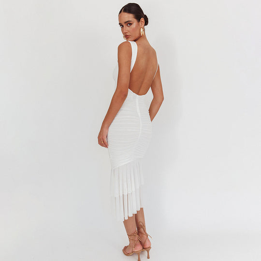 Damen Elegantes Maxikleid mit Rüschendetails R&B