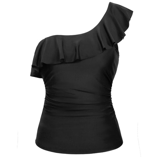 Damen Einseitiges Badeoberteil mit voluminösem Rüschendesign R&B
