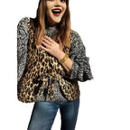 Damen modische Weste mit Schleifen-Design und Leo-Muster R&B