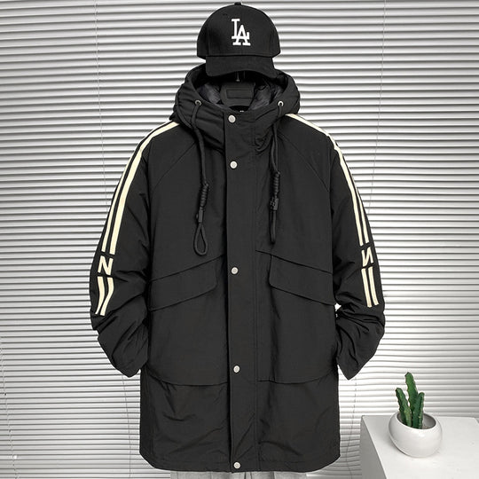 Herren modische Winterjacke mit praktischen Taschen und hohem Kragen R&B