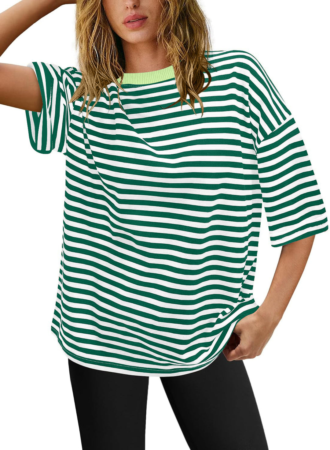 Damen Übergrößen T-Shirt mit Streifenmuster R&B