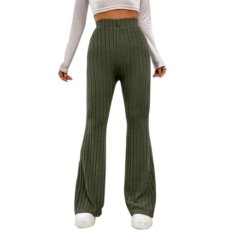 Damen lässige Flared-Hosen aus hochwertigen Strickmaterialien R&B