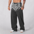 Herren nan weiche gewaschene Jogginghose mit weitem Schnitt und elastischem Bund R&B