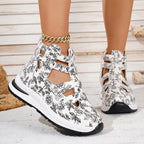 Damen Sportliche Sneaker mit floralem Design und atmungsaktiver Netzstruktur R&B