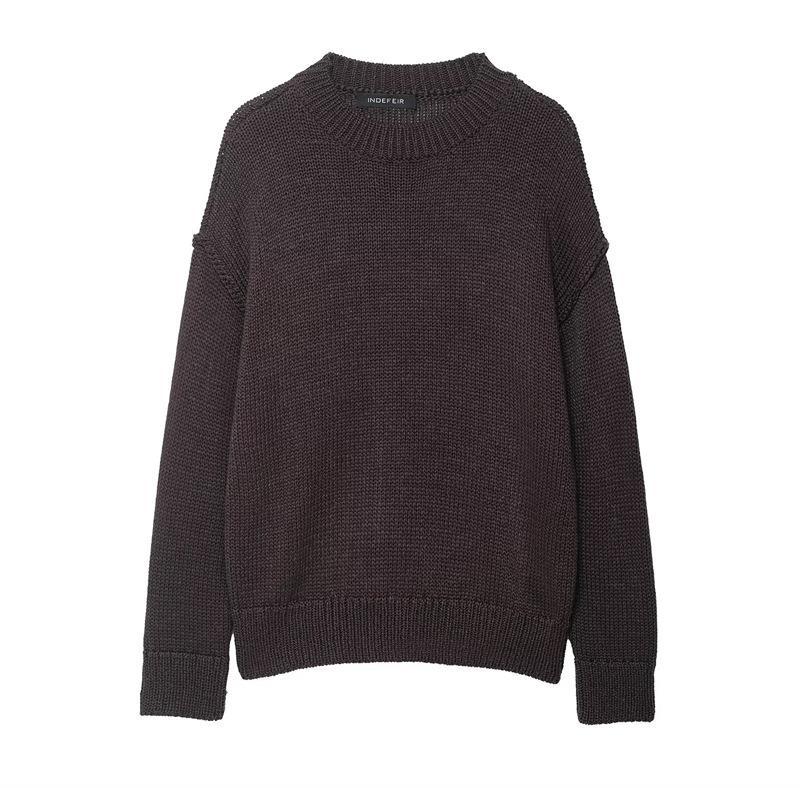 Damen lässiger Strickpullover mit weitem Schnitt und Oversized-Style R&B