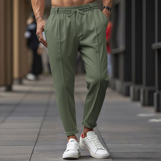 R&B | Herren Gerade Passform Elastischer Bund mit Kordelzug Weicher Baumwollmix