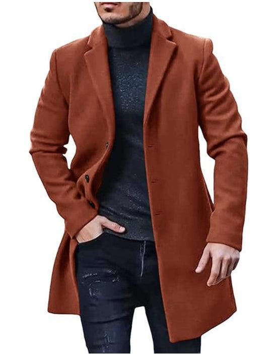 Herren Wollmantel minimalistisch