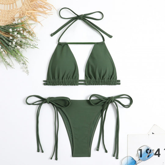 Damen Triangel-Bikini mit flexiblen Bindebändern und modischem Schnitt R&B