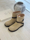 Damen elegante Chelsea Boots mit modischen Schnallen und hochwertiger Wildlederoberfläche R&B