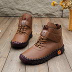 Damen klassische Schnürstiefel mit funktionalem Design und hochwertiger Lederausstattung EB