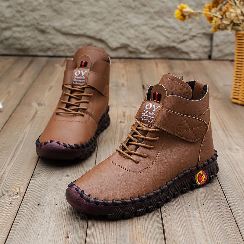 Damen klassische Schnürstiefel mit funktionalem Design und hochwertiger Lederausstattung EB