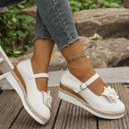Damen Wedge-Sandaletten mit floraler Verzierungen und komfortabler Sohle R&B