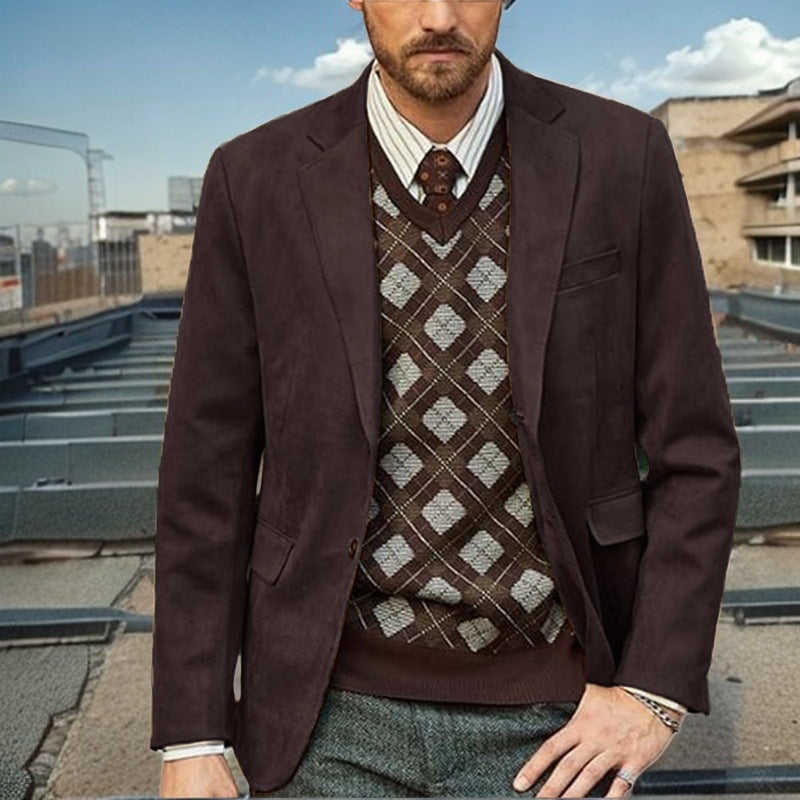 Herren modischer Anzugblazer aus feinster Wolle R&B