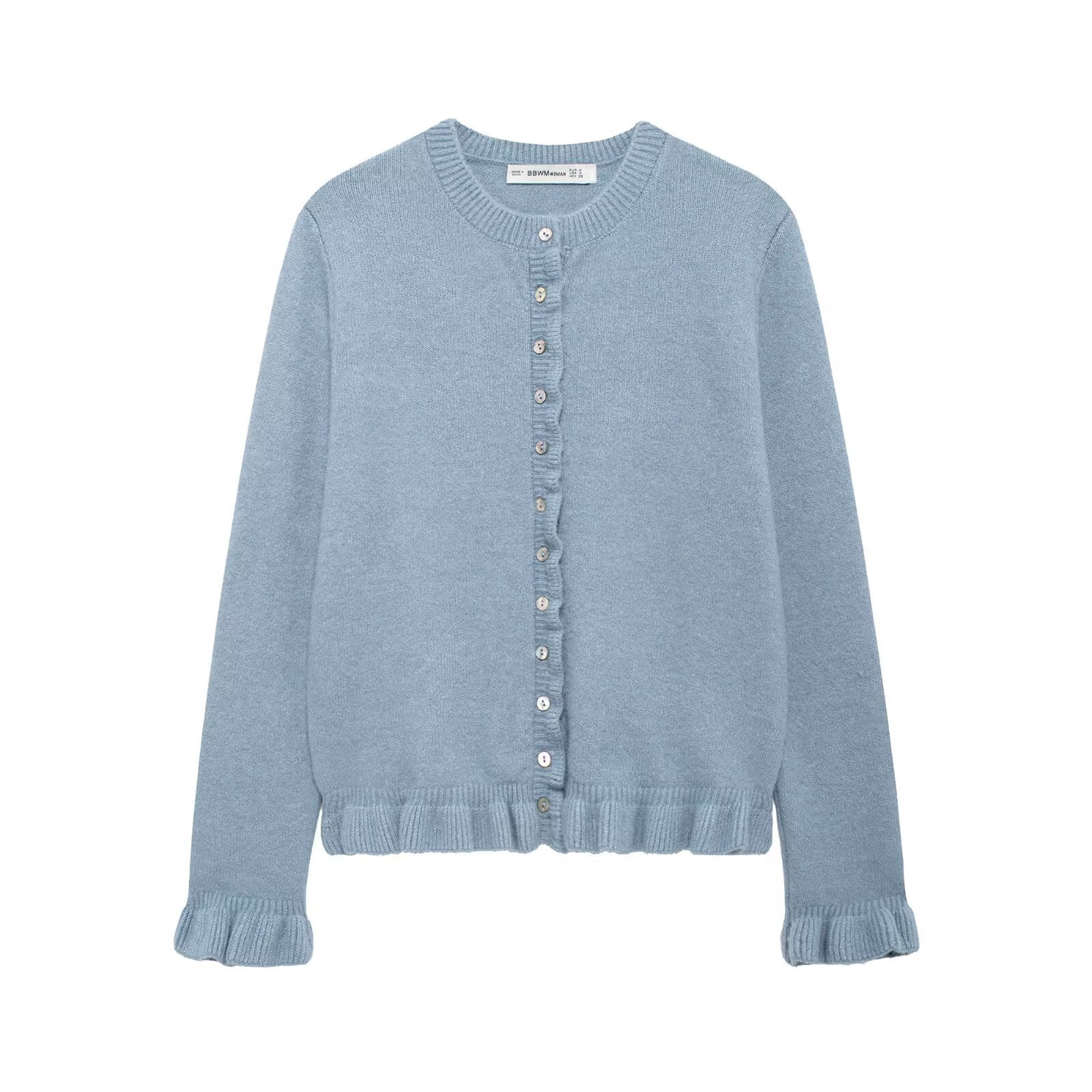 Damen elegante Strickjacke mit dekorativen Knöpfen R&B