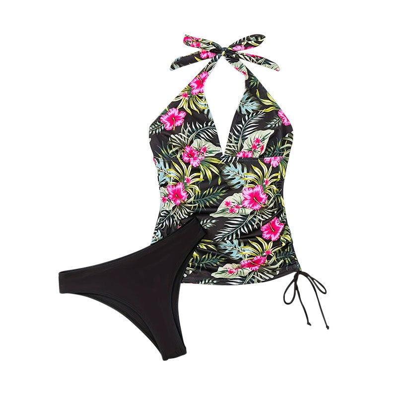 Damen Badeanzug mit floralem Design und verstellbaren Trägern R&B