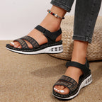 Damen bequeme Sandalen mit glitzernden Akzenten R&B