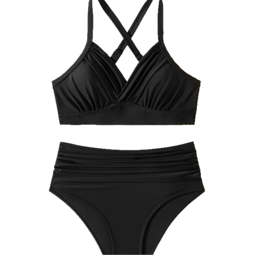 Damen Hochtaillierter Bikini mit Raffungen R&B