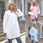 Damen Übergrößen-Hemdbluse mit modernen Details und Brusttasche R&B