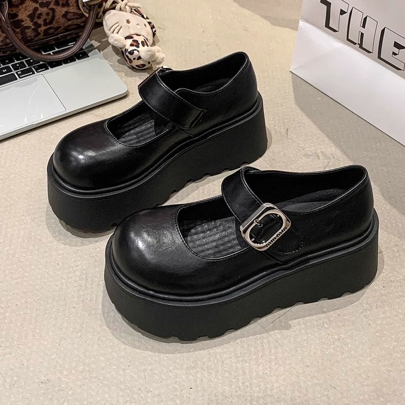 Damen Plattform-Schuhe mit Riemen und modischer Schnalle R&B