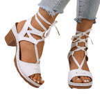 Damen komfortable Schnürsandalen mit verstellbarem Riemendesign R&B