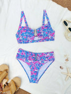 Damen Bikiniset mit modischem Verschluss und floralem Design R&B