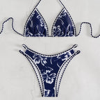 Damen Triangel-Bikini mit floralem Design und verstellbaren Trägern R&B