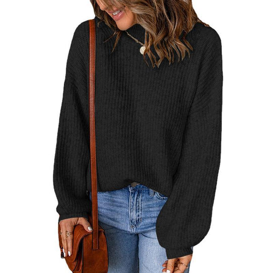 Damen Grobstrickpullover mit lässigem Schnitt und weiten Ärmeln R&B