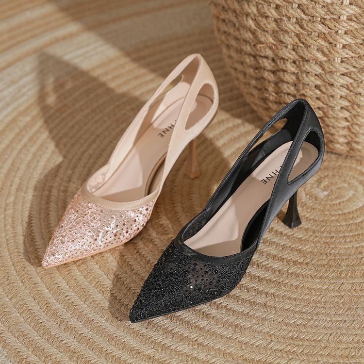 Damen Hochzeits-Pumps mit funkelnden Strass-Applikationen R&B