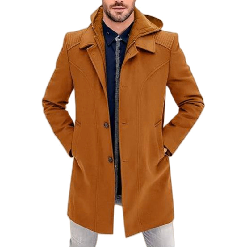 Herren eleganter Übergangsmantel mit paspelierten Details R&B
