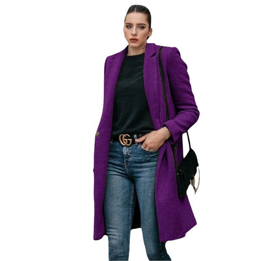Damen elegante und bequeme Wollmantel R&B