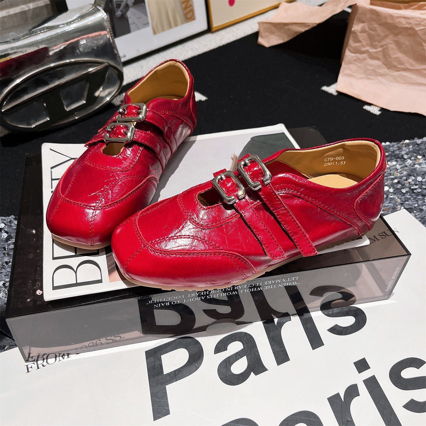 Damen modische und schicke Schnürschuhe mit Glanzdetails R&B