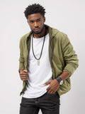 Herren leichte Übergangsjacke mit verstellbarem Kapuzenkragen und praktischen Taschen R&B