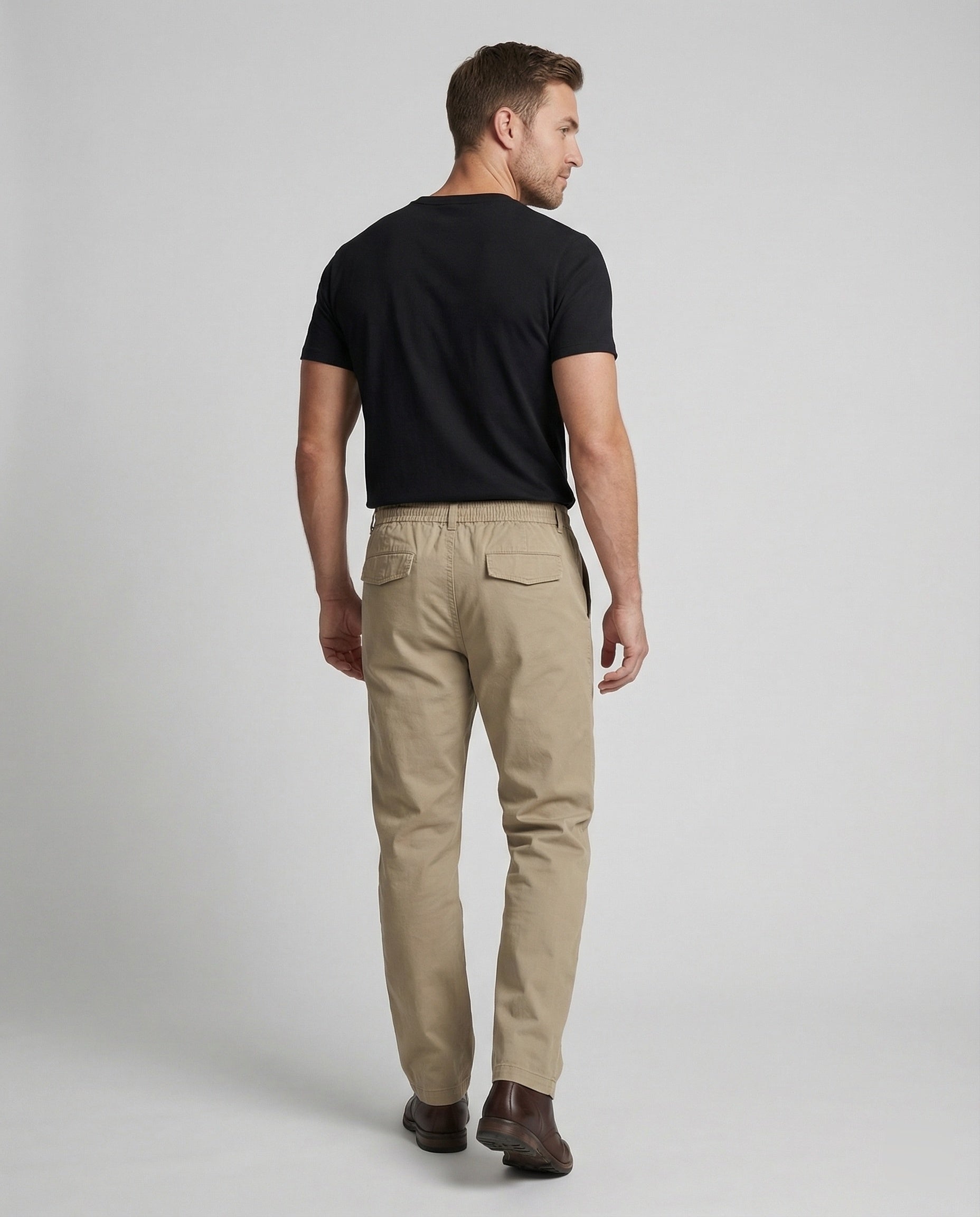Herren Chinohose mit elastischem Bund Straight Fit
