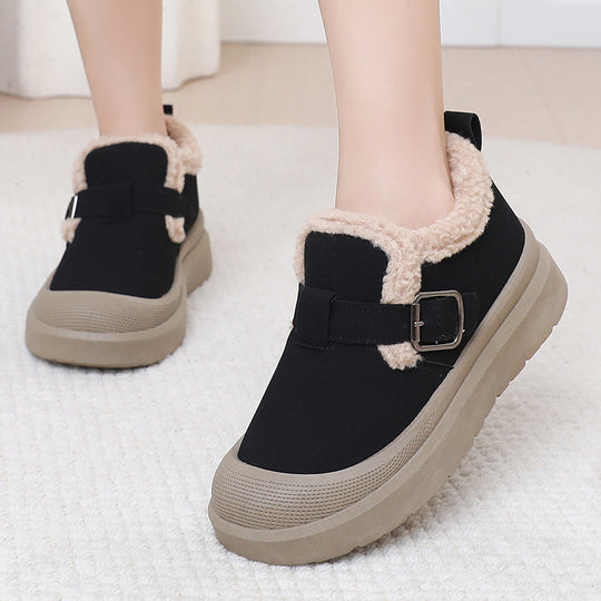 Damen Warmgefütterte Slip-On Sneakers mit verstellbarem Riemen R&B
