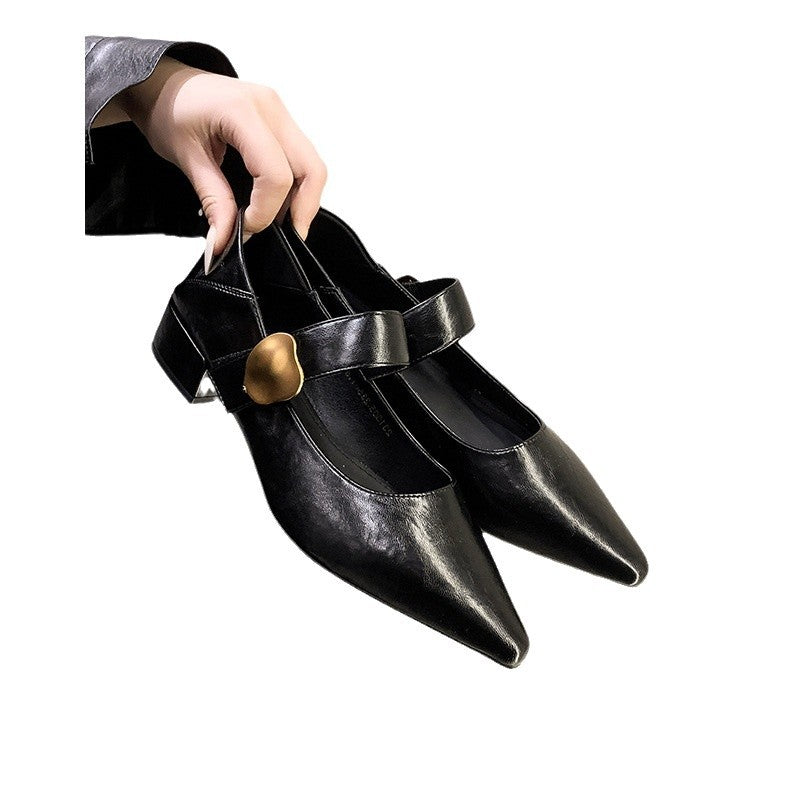 Damen Elegante Slipper mit dekorativem Riemchen und modischem Absatz R&B