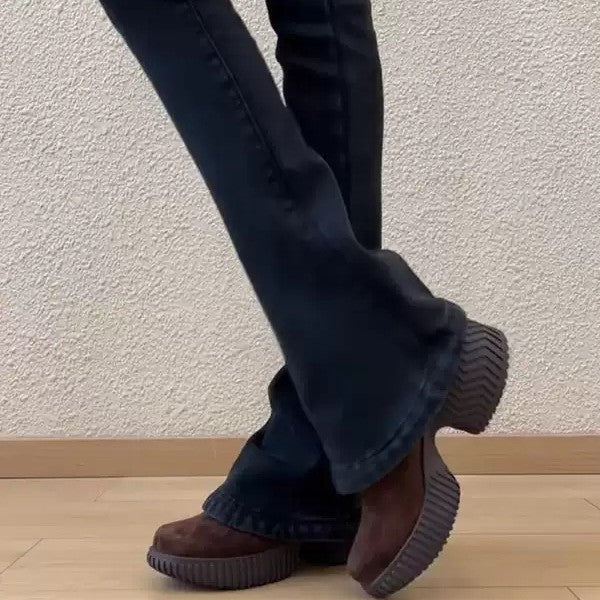 Damen Chunky Slipper mit breiter Gummisohle und elastischem Einschlupf R&B