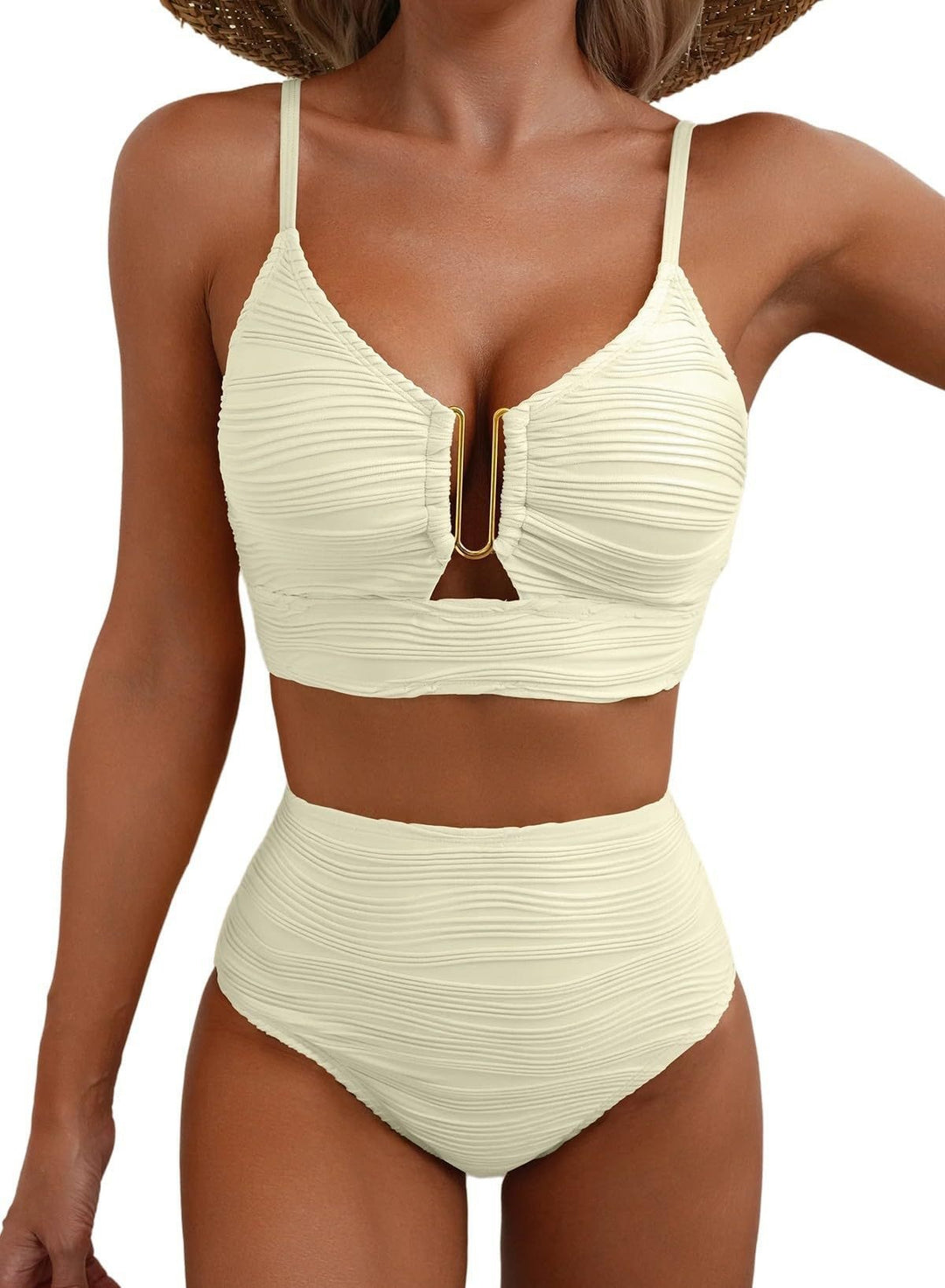 Damen Hochtailliertes Bikini-Set mit modischem Cut-Out R&B