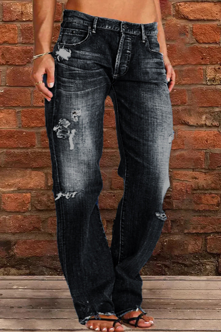 Damen lockere Jeans im Used-Look R&B