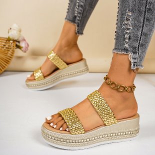 Damen Wedge-Sandalen mit geflochtenem Obermaterial R&B
