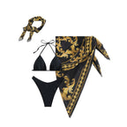 Damen Wickelrock mit glamourösem Muster und durchscheinendem Stoff R&B