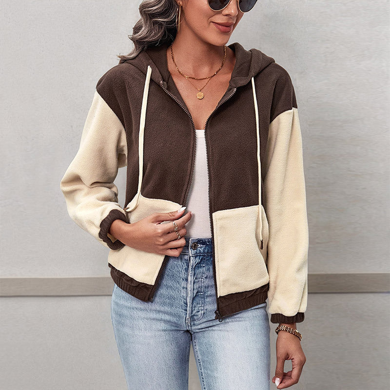Damen Fleecejacke mit Kapuze R&B