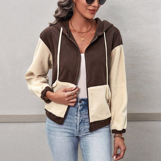 Damen Fleecejacke mit Kapuze R&B