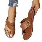 Damen Riemensandalen aus hochwertigem Leder mit verstellbarem Riemendesign R&B
