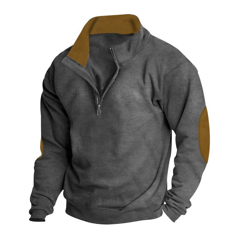 Herren Fleecejacke mit Stehkragen und modischem Reißverschluss R&B