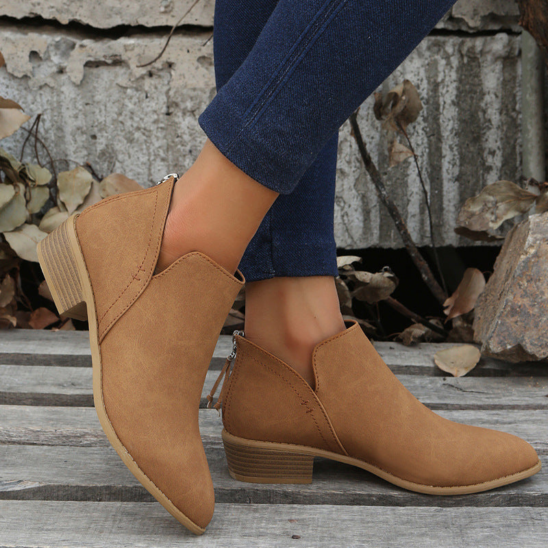 Damen modische Stiefeletten im angesagten Metallic-Look mit seitlichem Reißverschluss R&B