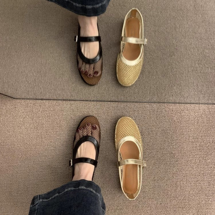 Damen atmungsaktive Netz-Mules mit verstellbarem Riemchen R&B
