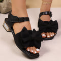 Damen Offene Sandalen mit elegantem Doppel-Schleifen-Design und komfortablem Blockabsatz R&B