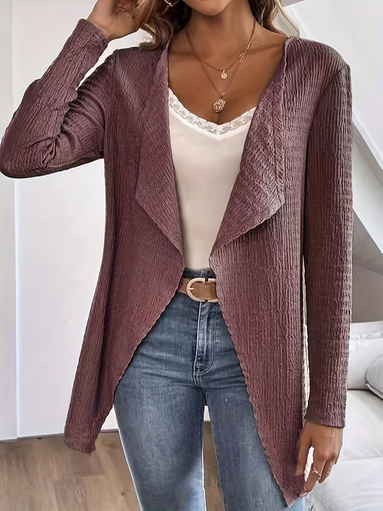 Damen eleganter Cardigan mit asymmetrischem Schnitt und strukturierter Oberfläche R&B