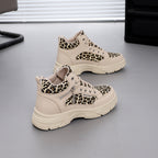 Damen High-Top Sneakers mit auffälligem Leopardenmuster und trendiger Sohle R&B