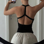 Damen Sportliches Ripp-Top mit breiten Trägern